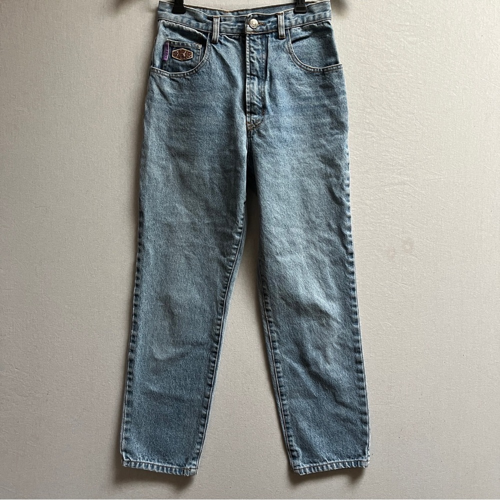 Vintage Spritzer Light Wash Blue Straight Leg Denim Jeans Women's 25